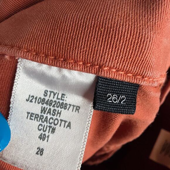 Veronica Beard Sz26/2 Terracotta Arya HighRise Straight jean cargo pants button - Picture 3 of 16